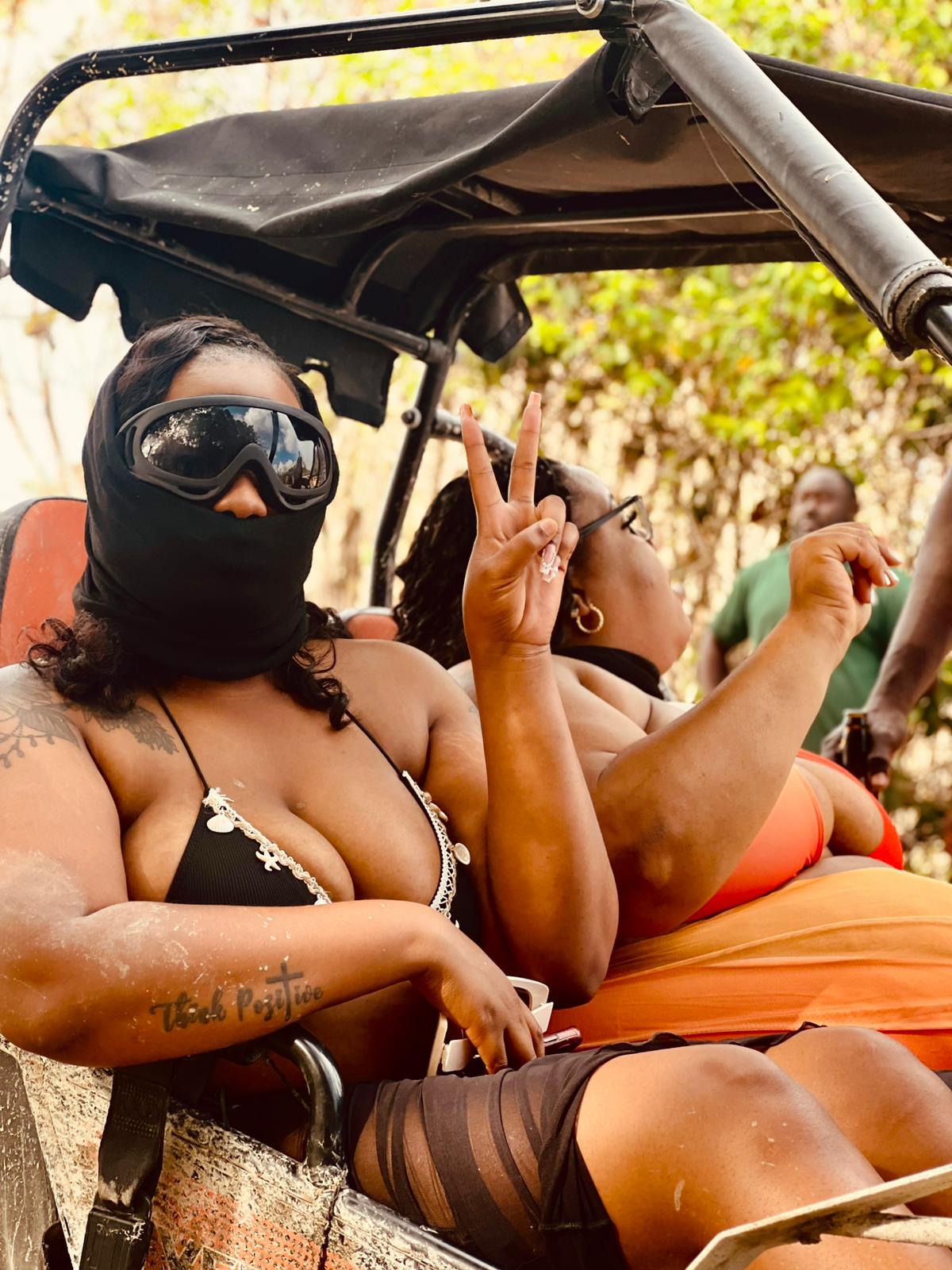 Friends enjoying GoKart Adventures in Nassau